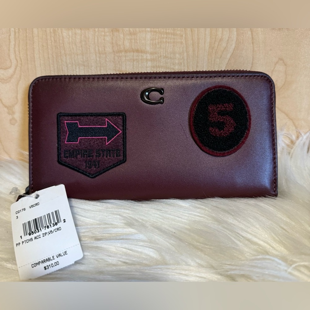 Accordion Zip Wallet With Varsity Patches